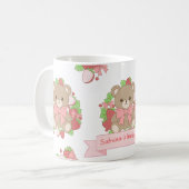 Süßer Erdbeerbär Geburtstagsbecher Kaffeetasse (Vorderseite Links)