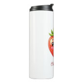 Süßer Erdbeeren Kawaii Monogramm Thermosbecher (Nach links gedreht)