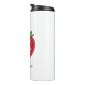 Süßer Erdbeeren Kawaii Monogramm Thermosbecher (Nach rechts gedreht)