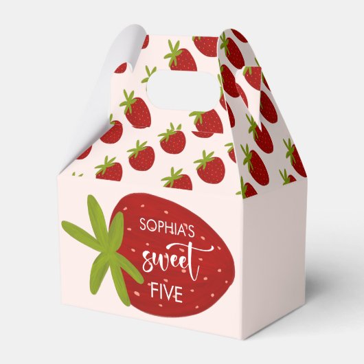 Süßer Erdbeeren-Kindergeburtstag Geschenkschachtel (Vorderseite)