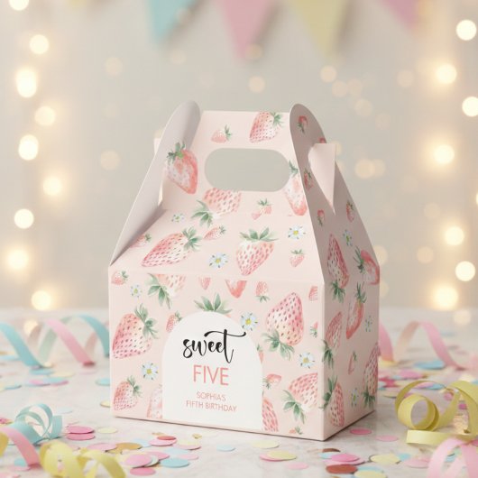 Süßer Erdbeeren-Kindergeburtstag Geschenkschachtel