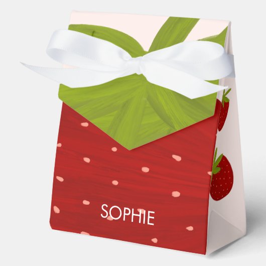 Süßer Erdbeeren-Kindergeburtstag Geschenkschachtel (Vorderseite)