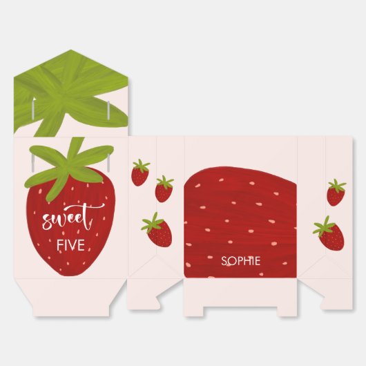 Süßer Erdbeeren-Kindergeburtstag Geschenkschachtel (Ungefaltet)