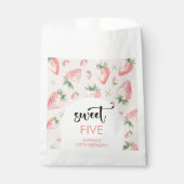 Süßer Erdbeeren-Kindergeburtstag Geschenktütchen (Vorderseite)