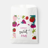 Süßer Erdbeeren-Kindergeburtstag Geschenktütchen (Vorderseite)