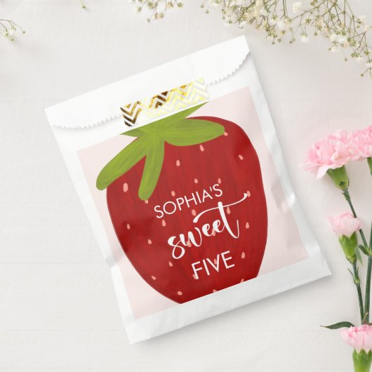 Süßer Erdbeeren-Kindergeburtstag Geschenktütchen (Versiegelt)