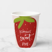 Süßer Erdbeeren-Kindergeburtstag Pappbecher (Vorderseite)