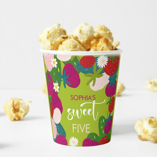 Süßer Erdbeeren-Kindergeburtstag Pappbecher