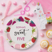 Süßer Erdbeeren-Kindergeburtstag Pappteller (Party)