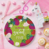 Süßer Erdbeeren-Kindergeburtstag Pappteller (Party)