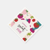 Süßer Erdbeeren-Kindergeburtstag Serviette (Ecke)
