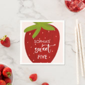 Süßer Erdbeeren-Kindergeburtstag Serviette (Beispiel)