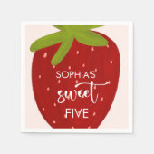 Süßer Erdbeeren-Kindergeburtstag Serviette (Vorderseite)