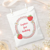 Süßer Erdbeeren-Rahmen Geburtstag Geschenktütchen (Ausgeschnitten)
