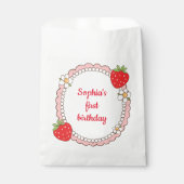 Süßer Erdbeeren-Rahmen Geburtstag Geschenktütchen (Vorderseite)