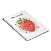 Süßer Erdbeeren-Tagebuch Notizblock (Rechte Seite)