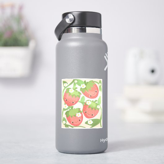 Süßer Erdbeergarten  Aufkleber (HydroFlask)