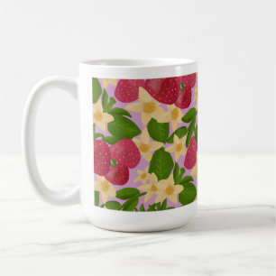 Süßer Erdbeergarten & Botanische Blumenästhetik Kaffeetasse