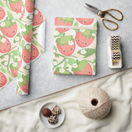 Süßer Erdbeergarten Geschenkpapier