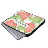 Süßer Erdbeergarten Laptopschutzhülle (Vorne Knopf)