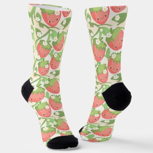Süßer Erdbeergarten Socken (Gewinkelt)