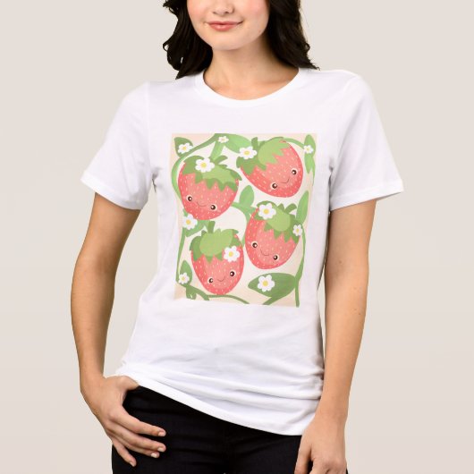 Süßer Erdbeergarten Tri-Blend Shirt (Vorderseite)