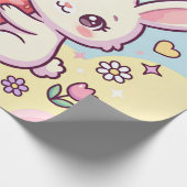 Süßer Erdbeerhase Geschenkpapier (Ecke)