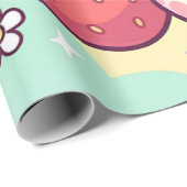 Süßer Erdbeerhase Geschenkpapier (Rolleneckpunkt)