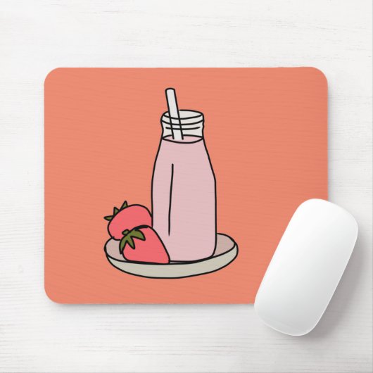 Süßer Erdbeermilch niedlich rosa Mousepad (Mit Mouse)