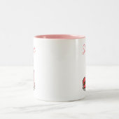 Süßer Erdbeermilch niedlich rosa Zweifarbige Tasse (Mittel)