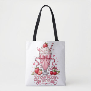 Süßer Erdbeermilchshake Rosa Dessert Tasche