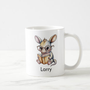 Süßer Erdferkel liest ein Buch Custom Kaffeetasse