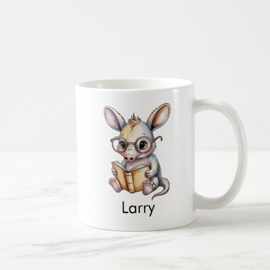 Süßer Erdferkel liest ein Buch Custom Kaffeetasse (Rechts)