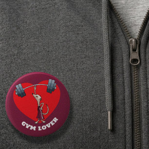 Süßer Erdmännchen-Gym-Liebhaber lustiger Gewichthe Button