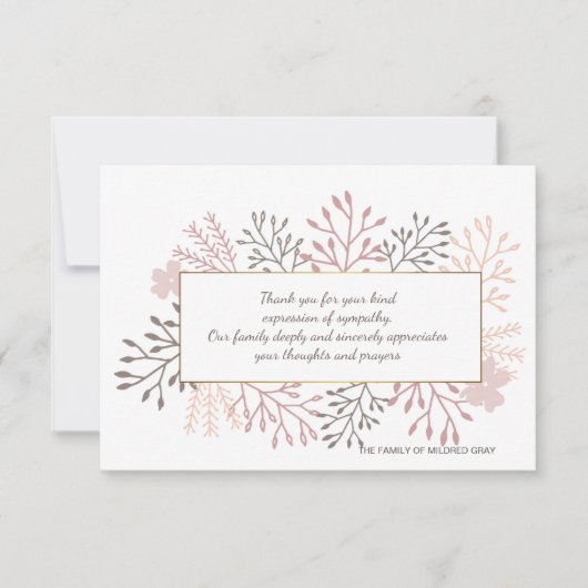 Süßer Erinnerungs-Trauerfall danken Ihnen zu Dankeskarte (Vorderseite)