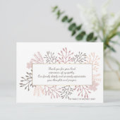 Süßer Erinnerungs-Trauerfall danken Ihnen zu Dankeskarte (Stehend Vorderseite)