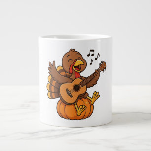 Süßer Erntedank-Truthahn mit Gitarre Jumbo-Tasse