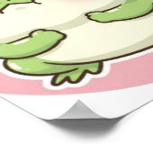 Süßer errötender Frosch Poster Kawaii Frosch Ästhe (Ecke)