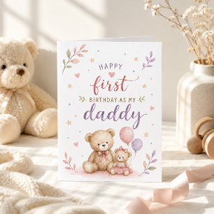 Süßer erster Geburtstag als mein Daddy Wasserfarbe Karte