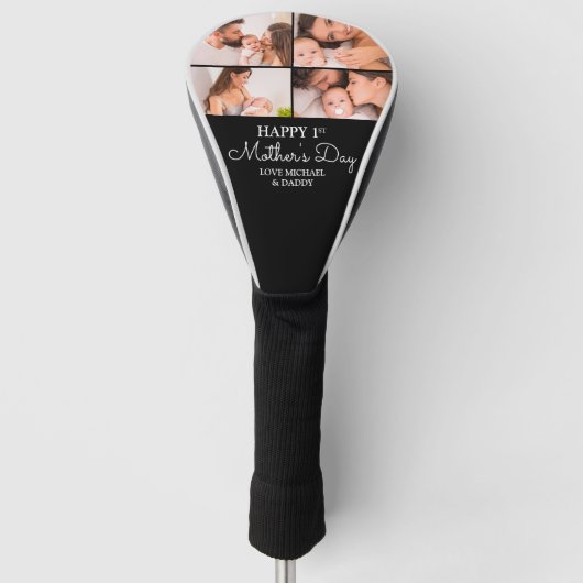 Süßer erster Muttertag moderner Fotocollage Golf Headcover (Vorderseite)