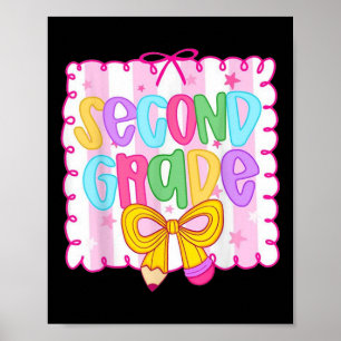 Süßer erster Schultag Preppy-Zweite-Klasse-Rücksei Poster