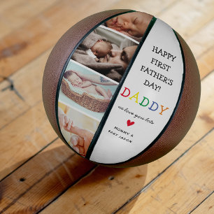 Süßer erster Vatertag   Daddy-Fotocollage Basketball