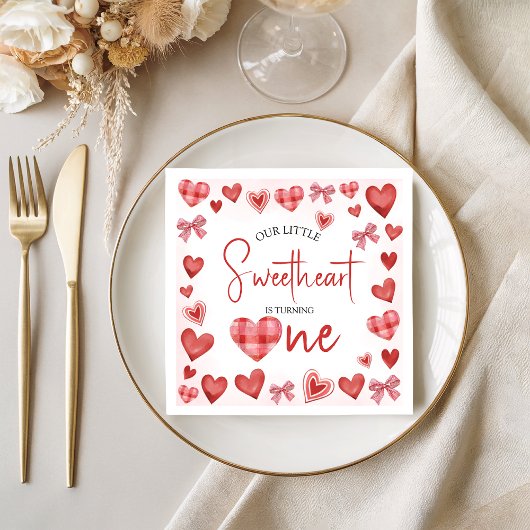 Süßer Erstgeburtstag-Partyserviette Serviette