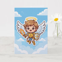 Süßer Erzengel Michael Cartoon Christlicher Engel