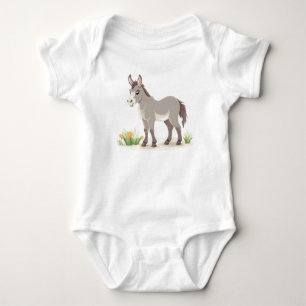 Süßer Esel Cute Farm Tier Baby Bodysuit Strampler