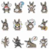 Süßer Esel-Emoji-Sticker-Pack Aufkleber (Vorderseite)