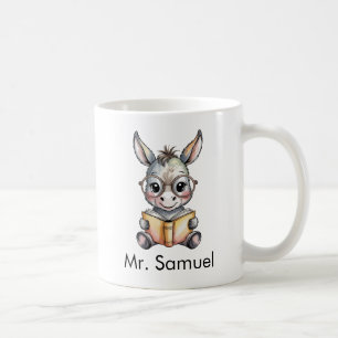 Süßer Esel liest ein Buch Custom Kaffeetasse