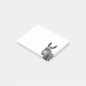 Süßer Esel späht Post-it Klebezettel (angewinkelt)