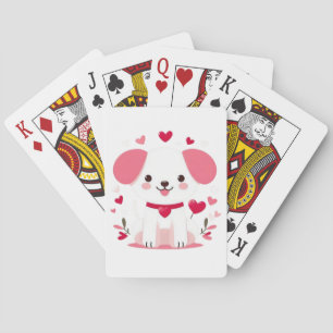 Süßer fantastischer Valentinstag-Welpe Spielkarten