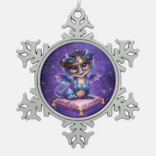 Süßer Fantasy-Drache-Schneeflocken-Ornament Schneeflocken Zinn-Ornament